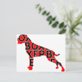 Boxer Text Hund Dog Postkarte (Stehend Vorderseite)