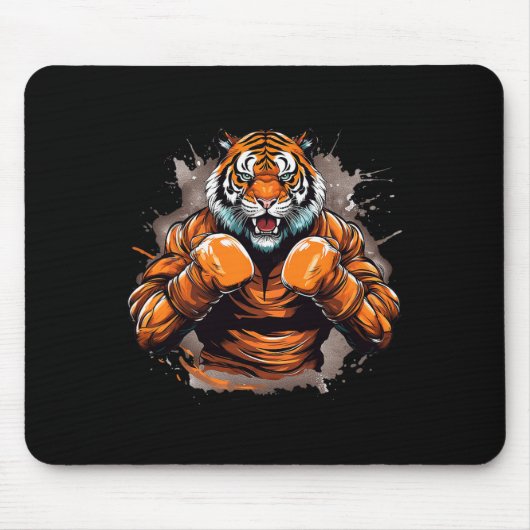 Boxer Tiger Funny Boxing Tiger Grafische Männer Fr Mousepad (Vorne)