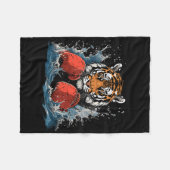 Boxer Tiger mit Boxhandschuhen Kickboxen Lustiges  Fleecedecke (Vorderseite (Horizontal))