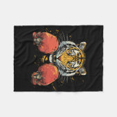 Boxer Tiger mit Boxhandschuhen Kickboxen Lustiges  Fleecedecke (Vorderseite (Horizontal))