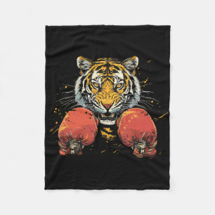 Boxer Tiger mit Boxhandschuhen Kickboxen Lustiges Fleecedecke