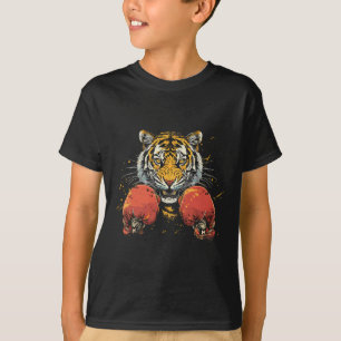 Boxer Tiger mit Boxhandschuhen Kickboxen Lustiges T-Shirt