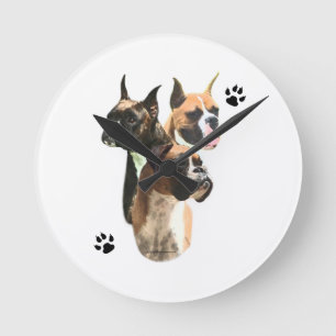 Boxer Trio Runde Wanduhr