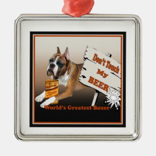 Boxer tun nicht Touch meine Bier Verzierung Silbernes Ornament