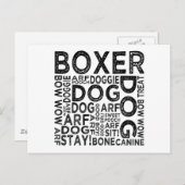 Boxer Typografie Postkarte (Vorne/Hinten)