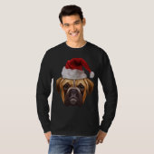 Boxer Ugly Christmas Hund Weihnachtsmannmütze Xmas T-Shirt (Vorne ganz)