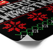 Boxer Ugly Christmas Sweater mit Weihnachtsmannmüt Poster (Ecke)