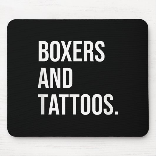 Boxer und Tattoos, deutscher Boxerbesitzer, Hund m Mousepad (Vorne)
