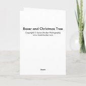 Boxer und Weihnachtsbaum Feiertagskarte (Rückseite)
