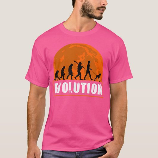 Boxer Unzugeschnittene Ohren Menschliche Evolution T-Shirt (Vorderseite)