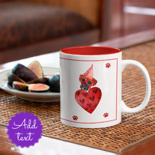 Boxer Valentine's Day-Geschenk Hund Zwei-Tone-Kaff Zweifarbige Tasse