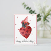 Boxer Valentine's Day Gift Dog Postkarte (Stehend Vorderseite)