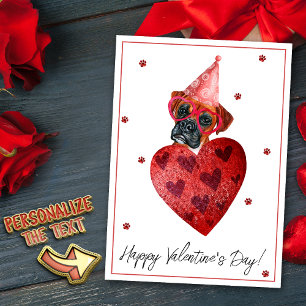 Boxer Valentinstag Geschenk Hund Feiertagskarte