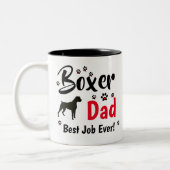 Boxer Vater - Boxer-Dog-Geschenke Zweifarbige Tasse (Links)
