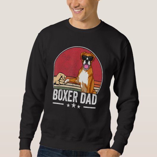Boxer Vater Dog Boxer Dog Bekleidung Retro Sunset Sweatshirt (Vorderseite)