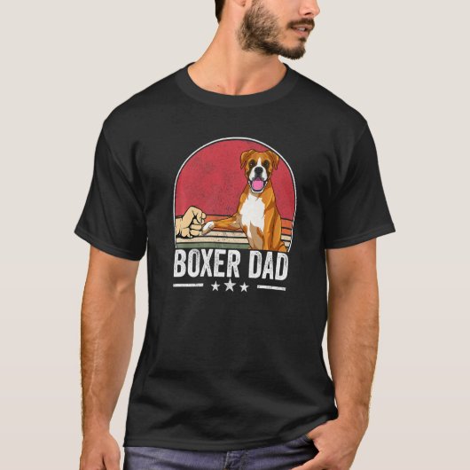 Boxer Vater Dog Boxer Dog Bekleidung Retro Sunset T-Shirt (Vorderseite)
