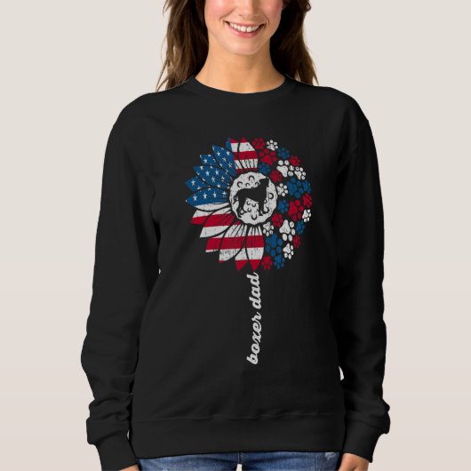 Boxer-Vater für Männer Sonnenblume Boxerhund Ameri Sweatshirt (Vorderseite)
