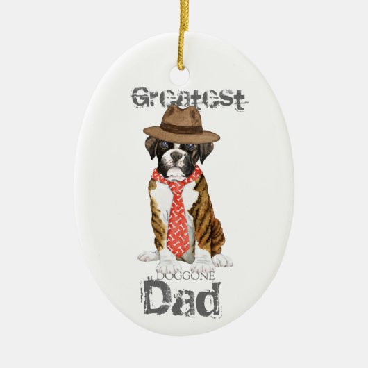 Boxer Vater Keramik Ornament (Vorne)