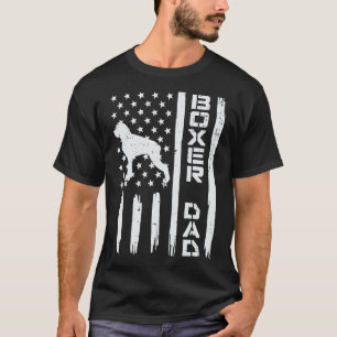 Boxer-Vater US-Flagge Vintage-patriotischer Hunde- T-Shirt