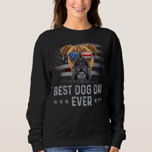 Boxer Vater Vintag American Flag Patriotic Dog Sweatshirt