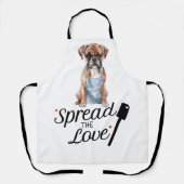 Boxer verbreitete die Liebe Schürze (Vorderseite)