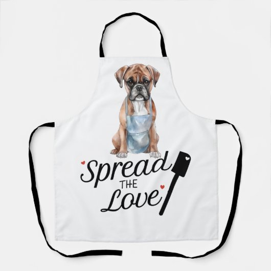 Boxer verbreitete die Liebe Schürze (Vorderseite)