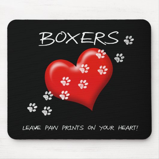 Boxer verlassen Tatzen-Drucke Mousepad (Vorne)