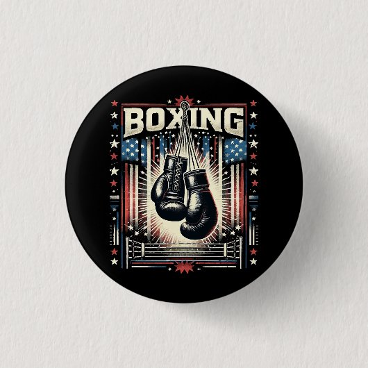 Boxer Vintag Bo - Boxer-Boxen Button (Vorderseite)