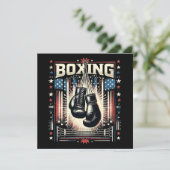 Boxer Vintag Bo - Boxer-Boxen Einladung (Stehend Vorderseite)