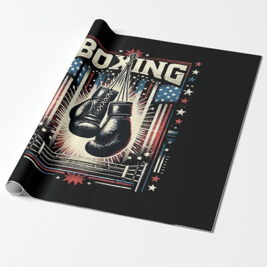 Boxer Vintag Bo - Boxer-Boxen Geschenkpapier (Ungerollt)