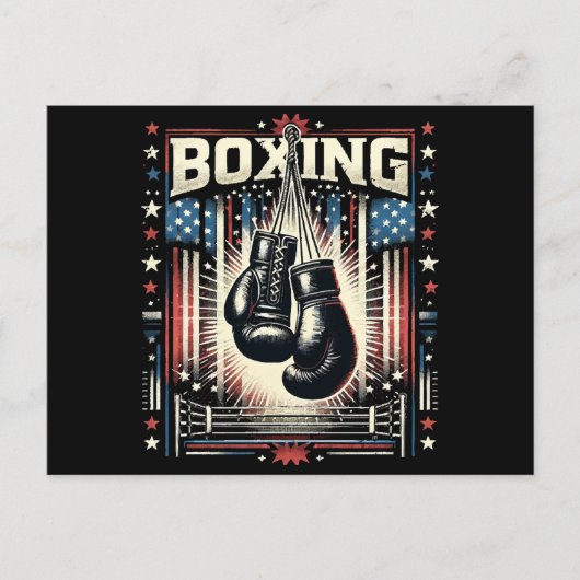 Boxer Vintag Bo - Boxer-Boxen Postkarte (Vorderseite)