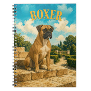 Boxer, Vintage-Wasserfarben-Hundekunst Notizblock