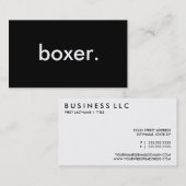 Boxer. Visitenkarte (Vorne/Hinten)