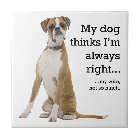 Boxer vs. Ehefrau Tile Untersetzer (Vorderseite)