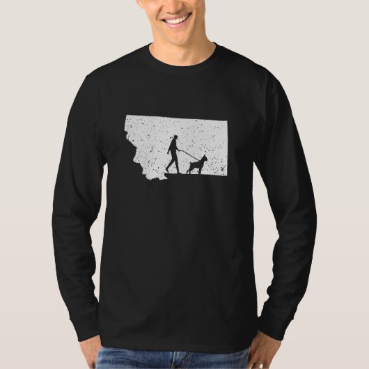 Boxer Walking Montana Dog T-Shirt (Vorderseite)