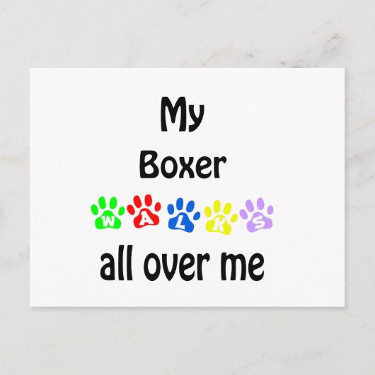 Boxer Walks Design Postkarte (Vorderseite)