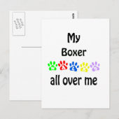 Boxer Walks Design Postkarte (Vorne/Hinten)