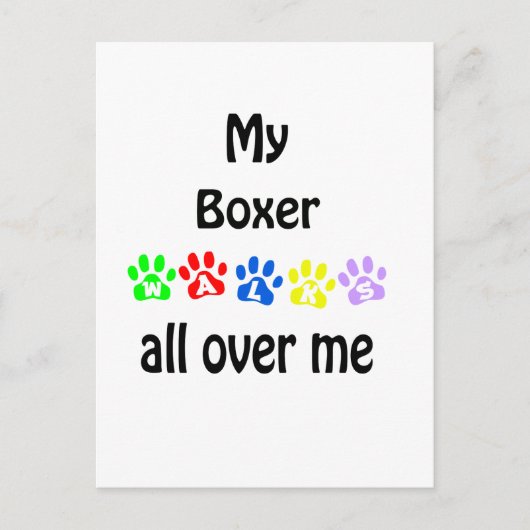 Boxer Walks Design Postkarte (Vorderseite)
