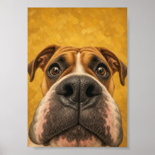 Boxer-Wandkunst — Lustiges Nahaufnahme-Porträt mit Poster