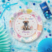 Boxer Watercolor Paper Plate Pappteller (Party)