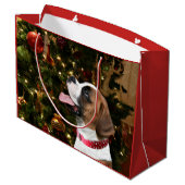 Boxer-Weihnachten Große Geschenktüte (Rückseite Schrägansicht)