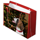 Boxer-Weihnachten Große Geschenktüte (Vorderseite Schrägansicht)