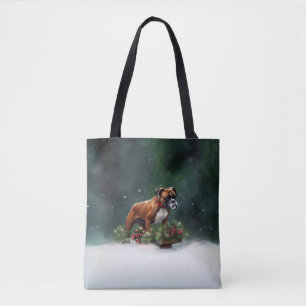 Boxer Weihnachten Schnee Winter Tasche