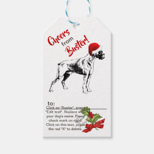 Boxer Weihnachten Stechpalme Schneeflocke Personal Geschenkanhänger