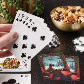 Boxer Weihnachtsabend Zugfahrt Gemälde Spielkarten (In Situ)