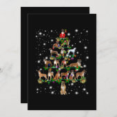 Boxer Weihnachtsbaum mit Lichteinfall Dankeskarte (Vorne/Hinten)