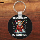 Boxer Weihnachtsbaumleuchten Dekorationen Hund Lov Schlüsselanhänger (Vorderseite)