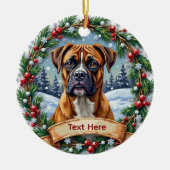 Boxer-Weihnachtsbaumschmuck Keramik Ornament (Vorne)