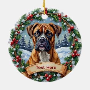 Boxer-Weihnachtsbaumschmuck Keramik Ornament