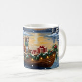 Boxer Weihnachtsboot-Feiertag Kaffeetasse (VorderseiteRechts)